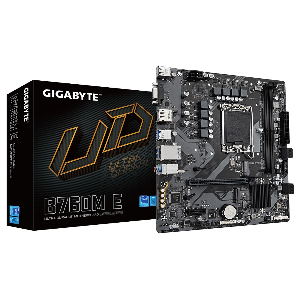 Mainboard Gigabyte B760M E (rev. 1.0) | Intel B760, Socket 1700, Micro ATX, 2 khe DDR5